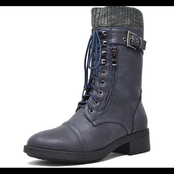 womens mid calf combat boots